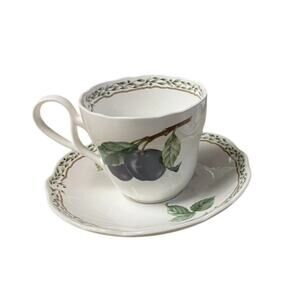 Noritake Flat Cup & Saucer Royal Orchard Set 4 Japan Retired